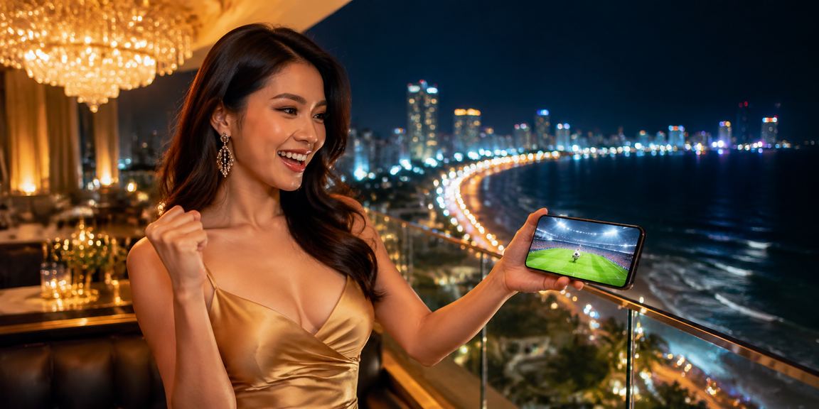 Người chơi trải nghiệm casino trực tuyến trên điện thoại tại bãi biển Đà Nẵng