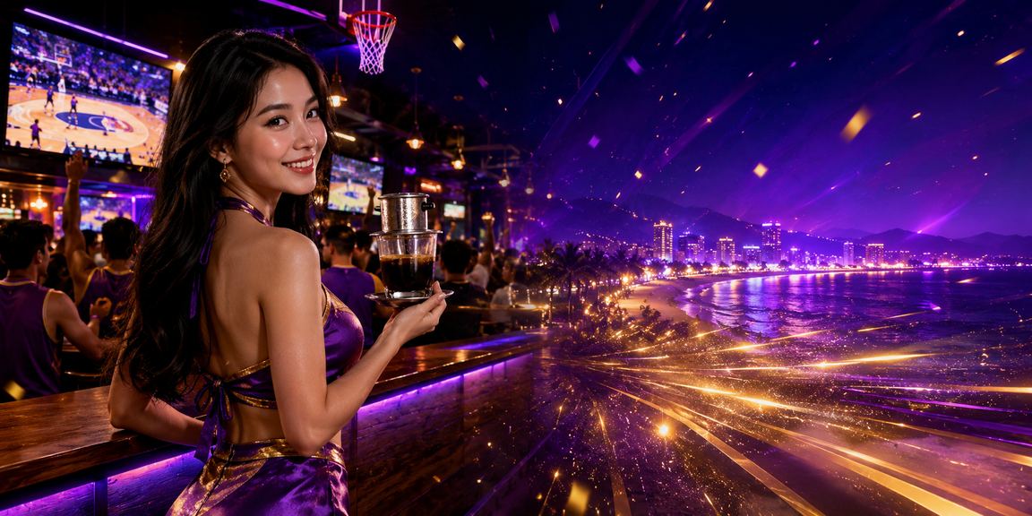Người dùng tại Nha Trang xem cá cược bóng rổ bên ly cà phê